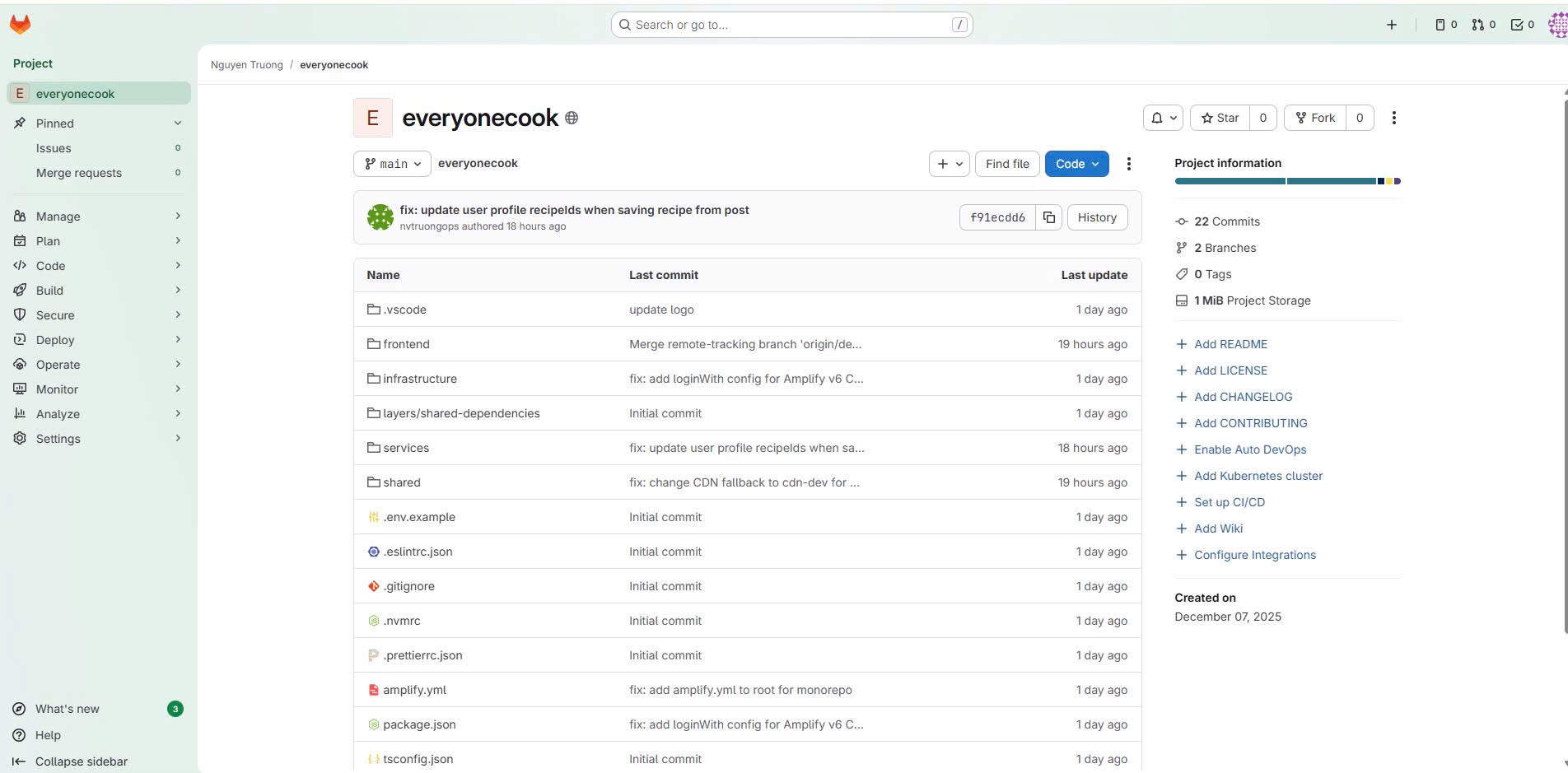 GitLab Project Created